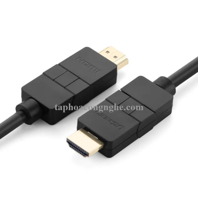 Ugreen 10127 3M màu đen Cáp tín hiệu HDMI đầu xoay 180 độ cao cấp HD105 30010127